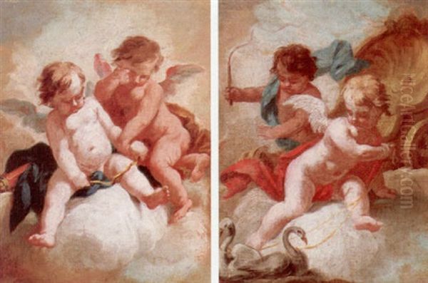 Putti Playing With A Bow And Quiver - view 1