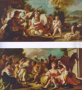 Peasants Merry Making In A Landscape by Pietro Bardellino
