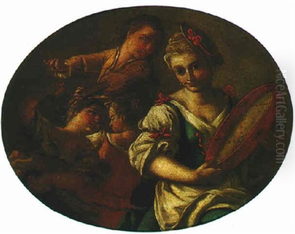 A Man Playing A Lute To A Lady And An Old Woman - view 1