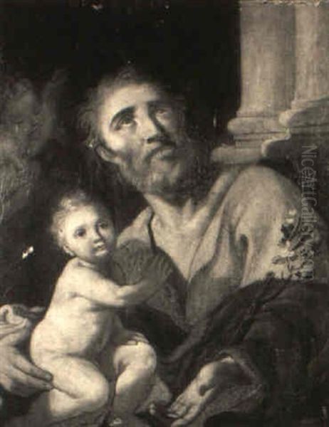 Joseph And Christ Child With Angels - view 1