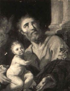 Joseph And Christ Child With Angels