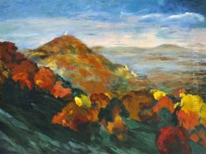 Mountainside At Autumn by Arpad Bardoz
