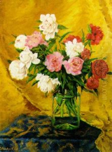 Peonies In A Glass Vase Peonies In A Glass Vase