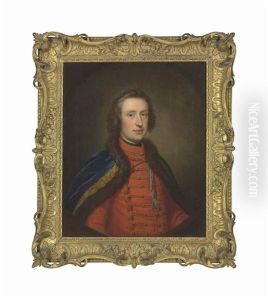 Portrait Of Francis Scott, Earl Of Dalkeith (1721-1750), Half-length, In Hussar Uniform, In A Feigned Oval Portrait Of Francis Scott, Earl Of Dalkeith (1721-1750), Half-length, In Hussar Uniform, In A Feigned Oval