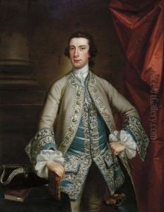 Portrait Of A Gentleman In A Grey Coat And Blue Waistcoat (lord Hill?) by Thomas Bardwell