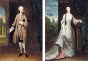Portrait Of Philip Broke (+ Portrait Of Ann Bowes, His Wife; Pair) by Thomas Bardwell