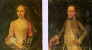 Portrait Of Miss Money Wearing A Yellow Dress by Thomas Bardwell