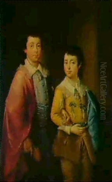 Portrait Of Two Brothers, Possibly Members Of The Fitzgeraldfamily - view 1