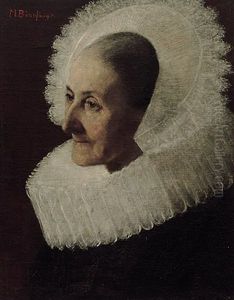 Portrait Einer Dame Mit Muhlsteinkragen Und Spitzenhaube