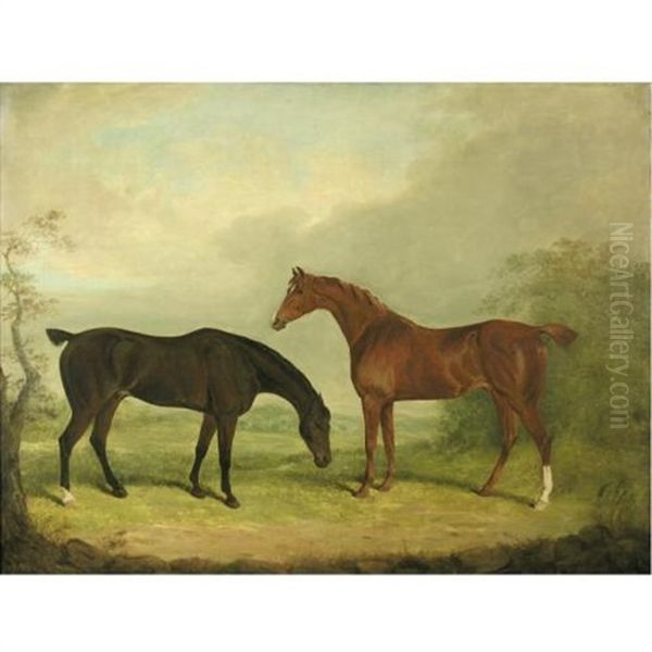 Two Horses In A Landscape - view 1