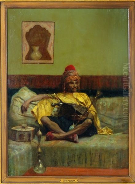 Seated Turkish Man With Hooka - view 1