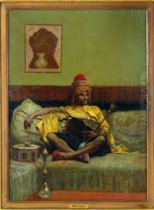 Seated Turkish Man With Hooka by Charles Bargue