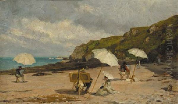 Artists Painting On The Beach - view 1