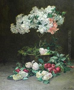 Roses Et Azalees by Leonie Barillot-Bonvalet