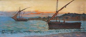 Fischerboot Im Golf Von Pozzuoli