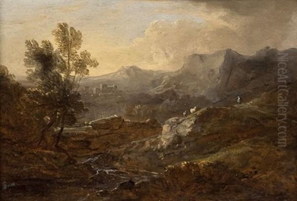 Mountainous Landscape With Distant Castle - view 1