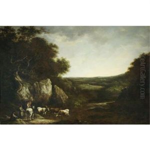 Drovers In A Landscape by Benjamin Barker