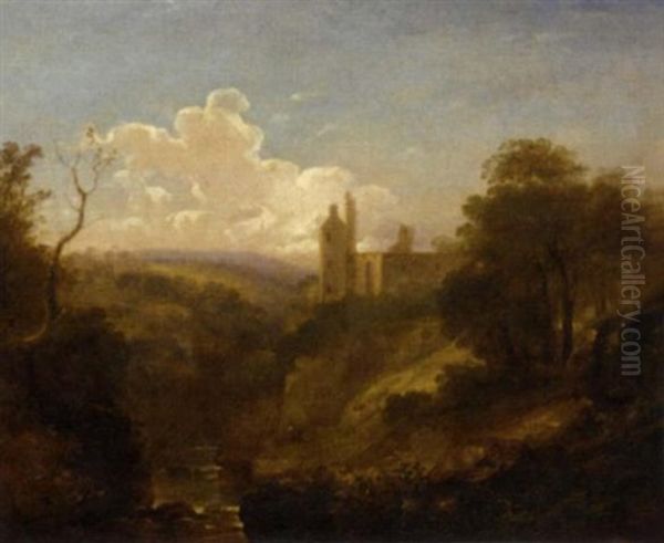 A Wooded Valley Landscape With A Castle Beyond - view 1