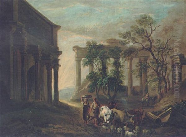 Peasants And Livestock By The Arch Of Constantine, Rome - view 1