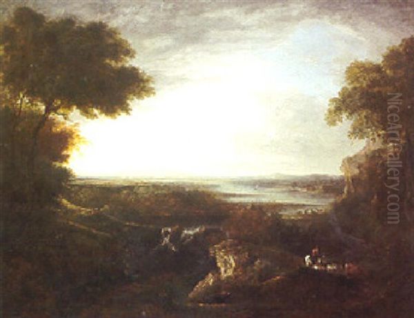 An Landscape With A Herdsman Driving His Flock - view 1