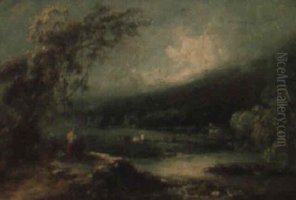 A River Lanscape With Cattle - view 1