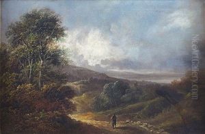 Figure On A Country Road by John Joseph (of Bath) Barker