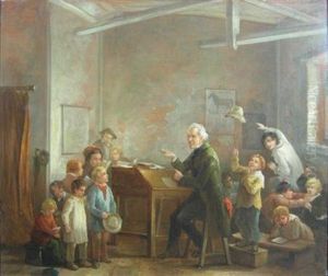 The Village School by John Joseph (of Bath) Barker