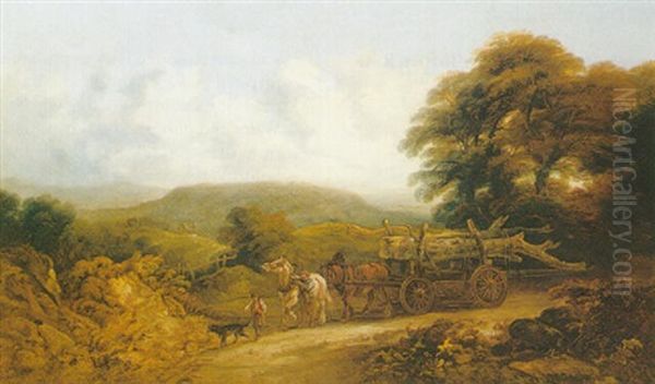 Wooded Landscape With Travellers On A Path - view 1
