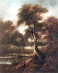 Woodland Scene by John Joseph (of Bath) Barker