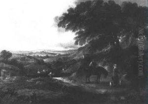 Milkmaid And Stable Boy On A Village Lane