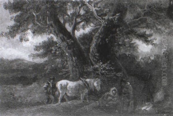 Landscape With Gypsies By A Campfire - view 1