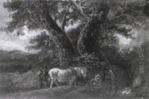 Landscape With Gypsies By A Campfire