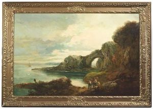 Felsige Kustenlandschaft Mit Bauern by John Joseph (of Bath) Barker