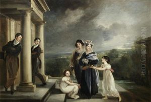 Portrait Of The Deare Family On The Steps Of Their House
