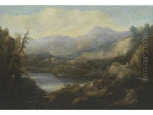Resting By The Wayside (+ Figures In A Rugged Landscape; Pair)