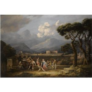 The Saltarello, With A View Of The Colosseum, Rome