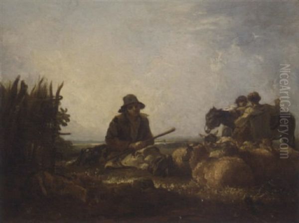 Shepherds In An Extensive Landscape - view 1