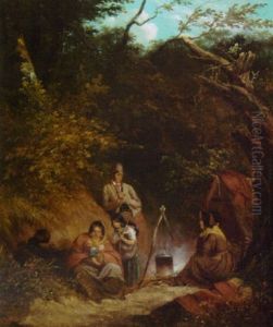 A Gypsy Encampment In A Wooded Glen by Thomas Barker