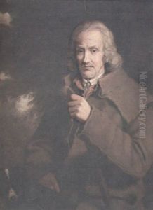 A Portrait Of A Man With A Pistol And His Dog