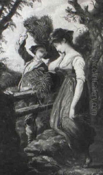 Two Figures At A Stile - view 1