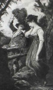 Two Figures At A Stile by Thomas Barker