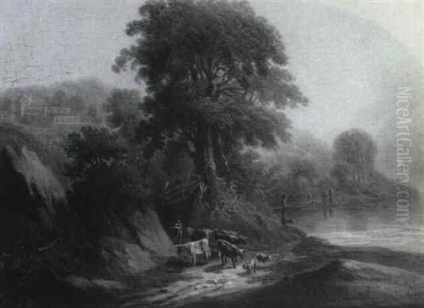 A River Landscape With Cattle And Drover - view 1