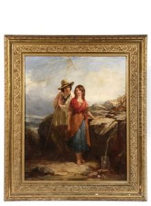 Courting At The Highland Spring by Thomas Jones Barker