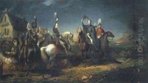 The Meeting Of The Duke Of The Wellington And Field Marshal Blucher On The Evening Of The Victory Of Waterloo At La Belle Alliance