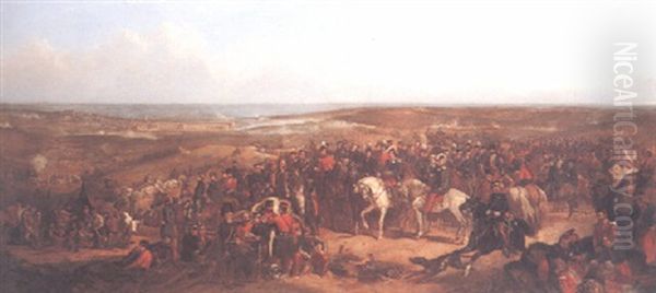 The Allied Generals With The Officers Of Their Respective Staffs Before Sebastopol by Thomas Jones Barker