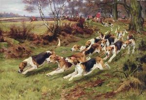 Gone Away, The Rufford Hounds Breaking Cover In Sherwood Forest by Wright Barker