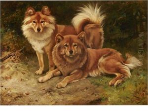 Two Chow Chows by Wright Barker