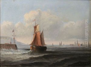 Skepp Pa Vag In I Hamn by Wright Barker