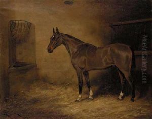 "bay Prince", A Chesnut Hunter In A Stable by Wright Barker