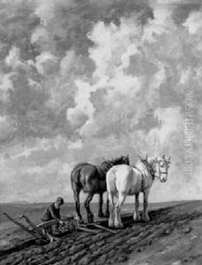 The Plough Team by Wright Barker